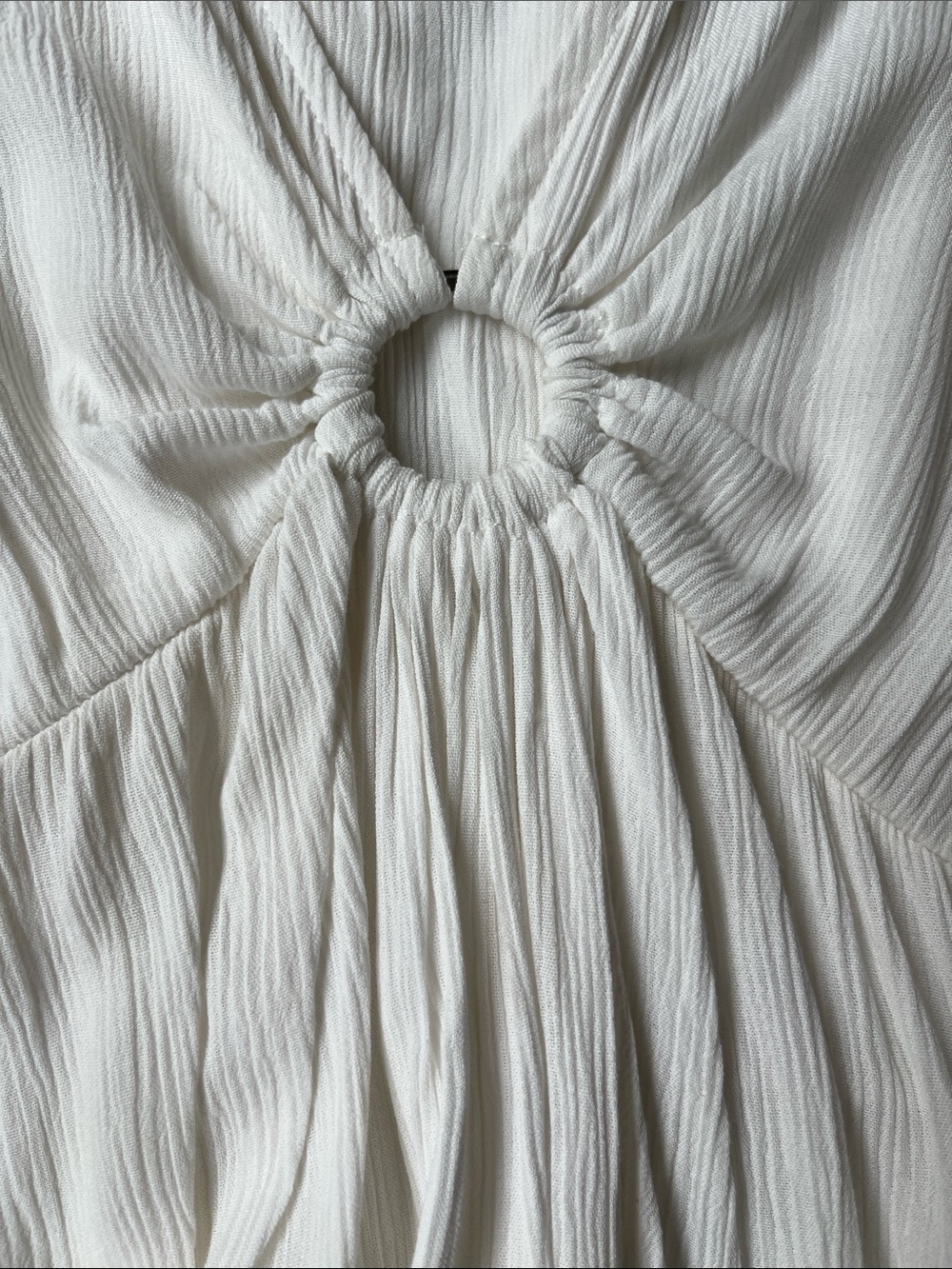 White V-Neck Ring Cover-up Midi Dress XS - Picture 7 of 7